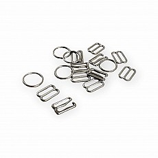 12 mm Bra Buckle Set - Strap Adjustment Buckle Hook and Loop AK00120