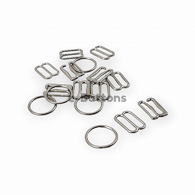 12 mm Bra Buckle Set - Strap Adjustment Buckle Hook and Loop AK00120