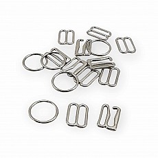 12 mm Bra Buckle Set - Strap Adjustment Buckle Hook and Loop AK00120