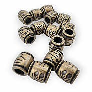 Cord End for Clothing Patterned Inlet 5.8 mm  Metal Bead Shape length 5 mm B0031