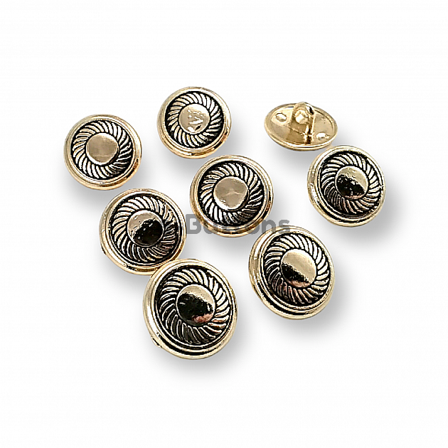 Gold Jacket Cufflinks 8pcs Button Set 15 mm - 24 L E 118 SET8