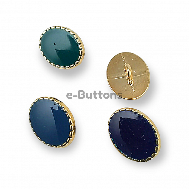 16 x 12 mm Oval Metal Shirt Button with Scalloped Edges E 479