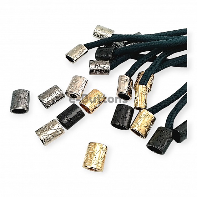 Patterned and Aesthetic Design Metal Cord End 5 mm Cord Entry E 1107