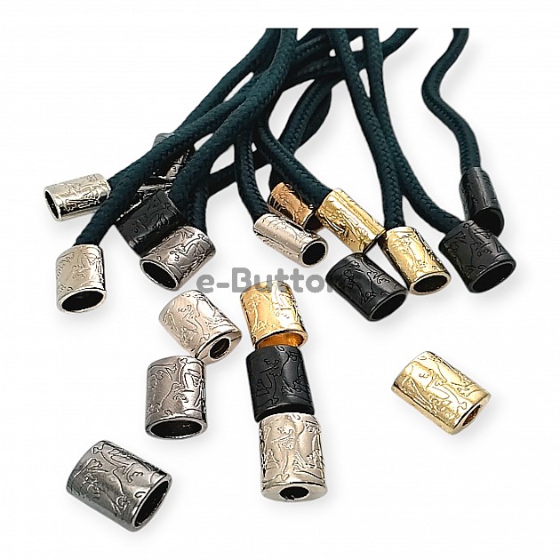 Patterned and Aesthetic Design Metal Cord End 5 mm Cord Entry E 1107