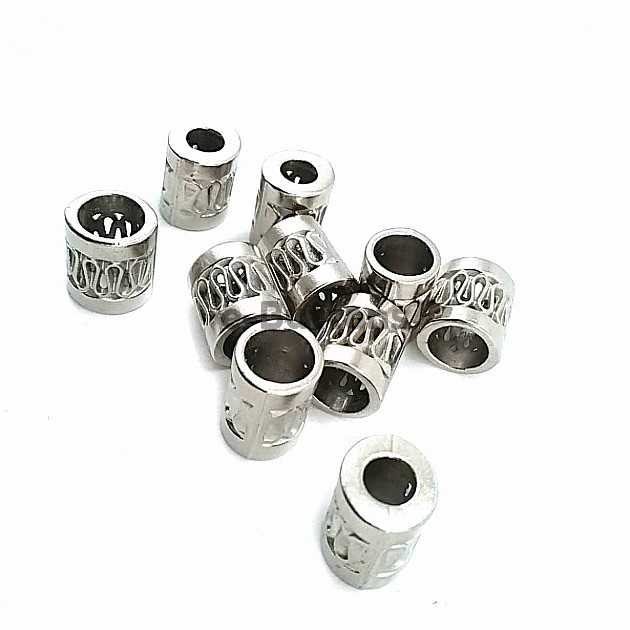 Metal Cord End Length 11 mm entry 7 mm Zigzag Perforated B0008