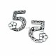 Number 5 Sterling Silver Color Brooch BRS0018