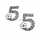 Number 5 Sterling Silver Color Brooch BRS0018