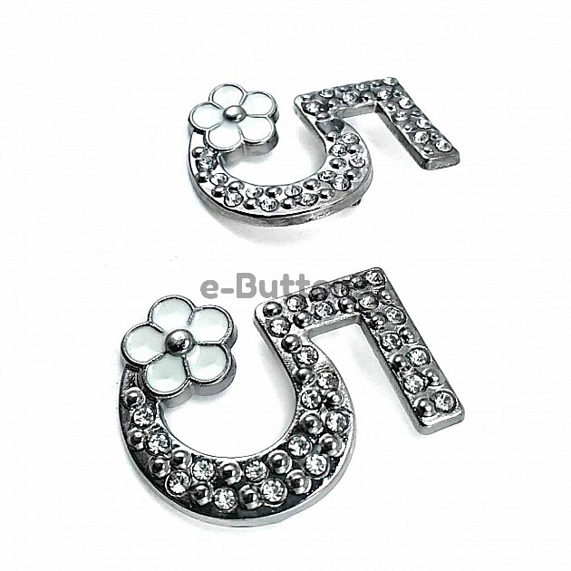 Number 5 Sterling Silver Color Brooch BRS0018