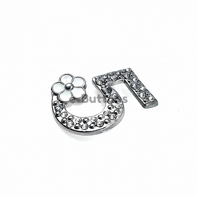 Number 5 Sterling Silver Color Brooch BRS0018