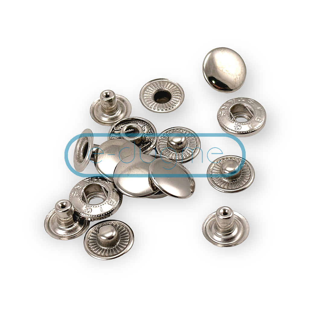 Unique Bargains 15 Sets Stainless Screw Snap Kit 15mm Copper Snaps Button with Tool, Silver Tone - Silver Tone