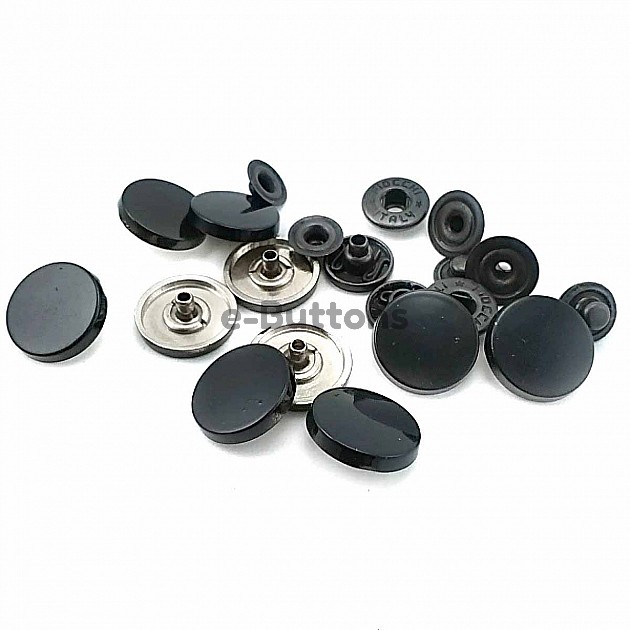 16 mm Çıtçıt Düğme Metal Siyah Kaplamalı C0005