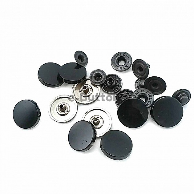 Snap Fastener 16 mm 5/8" Metal Black Coat Snap Buttons C0005