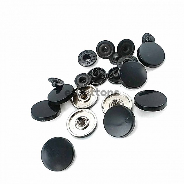 Snap Fastener 16 mm 5/8" Metal Black Coat Snap Buttons C0005