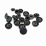 Black Plastic Snap Fasteners Button 12 mm 20L / 15/32" (250 pcs/Pack) C0007