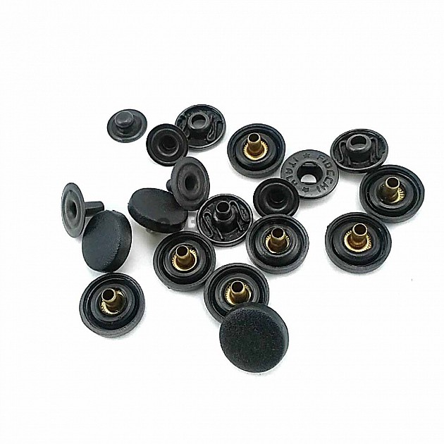 Black Plastic Snap Fasteners Button 12 mm 20L / 15/32" (250 pcs/Pack) C0007