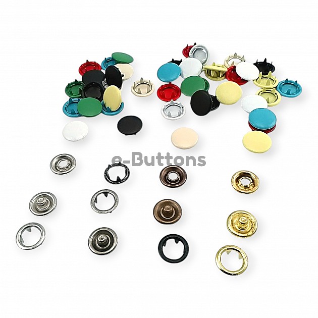 Prong Snap Fasteners 10.5 mm Painted Cap Snap Button Stainless C0011BOY