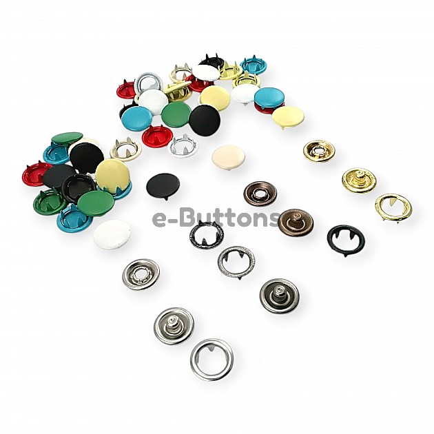 Prong Snap Fasteners 10.5 mm Painted Cap Snap Button Stainless C0011BOY