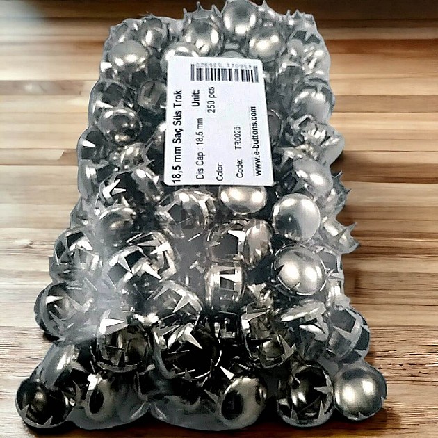 Tırnaklı Trok 18. 50 mm Nikel Gümüş Renk Süs Saç Trok (250 Ad/Paket) TR0025PK