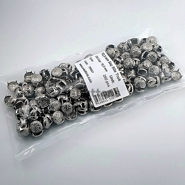 Patterned Metal Trok 12. 50 mm Six Legged Prong Stud (250 pcs / Package) TR0031PK