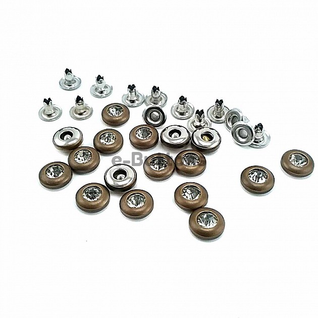 9 mm 14 boy Cam Taşlı Sade Rivet ( 250 Ad/Paket ) R0014