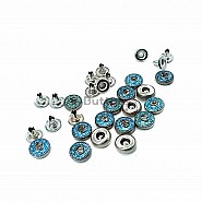 10 mm 16 boy  Cam Taşlı Mavi tasarımlı Rivet R0015