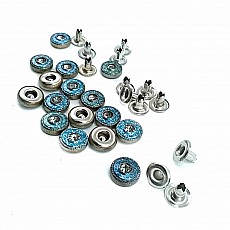 10 mm 16 boy  Cam Taşlı Mavi tasarımlı Rivet R0015