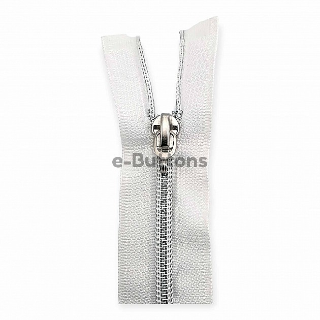 Nylon Coil Zipper 40 cm #5 15,75" Metallic Teeth Jacket Zipper Open End - Separeted ZPSM0040T10