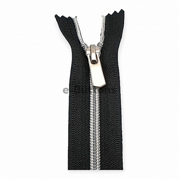 Nylon Coil Zipper 40 cm #5 15,75" Metallic Teeth Jacket Zipper Open End - Separeted ZPSM0040T10