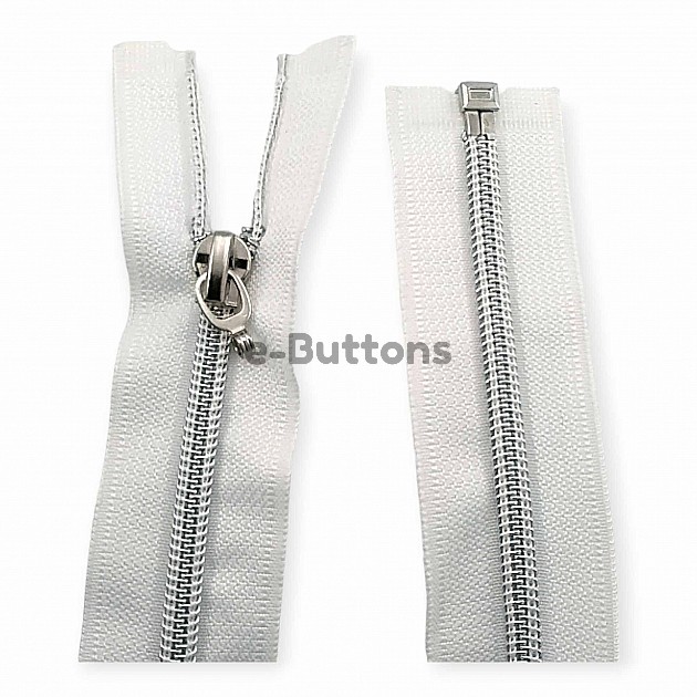 Nylon Coil Zipper 40 cm #5 15,75" Metallic Teeth Jacket Zipper Open End - Separeted ZPSM0040T10