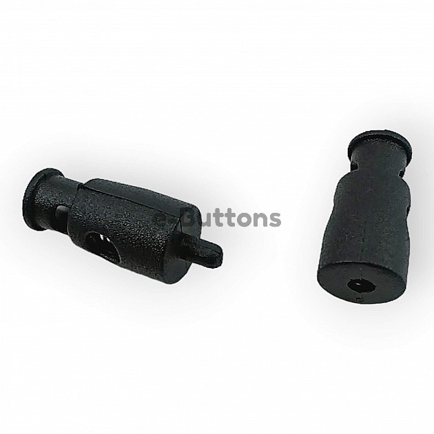Two Holes Plastic Stopper Interlocking 4 mm Hole Diameter Double Pressing From Top - Bottom H001111