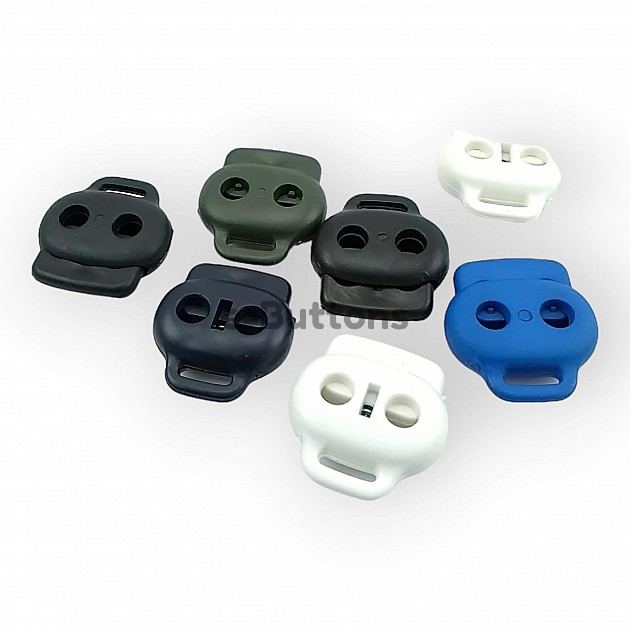 Plastic Stopper Two Hole 4 mm Hole Diameter Top Press - Bottom Bridge H003001