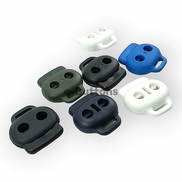 Plastic Stopper Two Hole 4 mm Hole Diameter Top Press - Bottom Bridge H003001