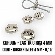 İki Delikli Metal Stoper 4,5 mm Delik Çaplı Stoper - Üstten Basmalı NS004500