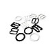 10 mm / 0.40" Bra Strap Adjustment Buckle - Hook and Ring Set of Three Metal Nylon Coated PIR720010