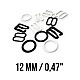 12 mm / 0.47" Nylon-Coated Metal Bra Strap Adjuster, Hook, and Ring Trio Set PIR720012