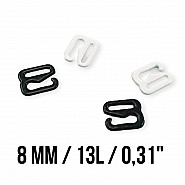 8 mm 0.31" Bra Hook - Metal Nylon Coated PIR750008