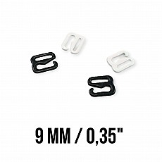 9 mm Nylon-Coated Metal Bra Hook (0.35 inches) PIR750009