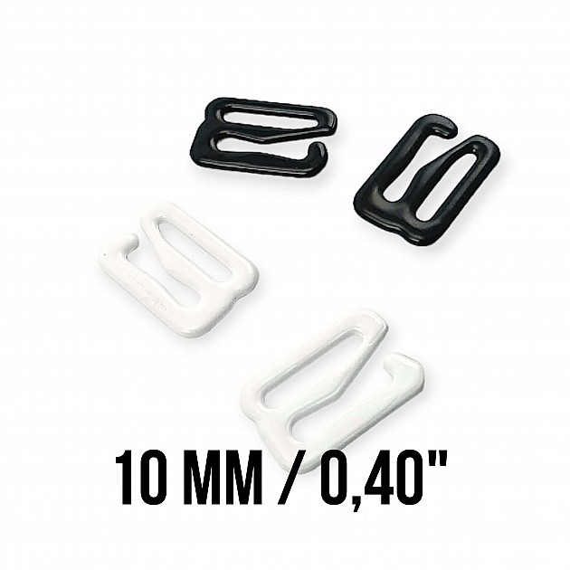 10 mm (3/8 inch) Bra Hook Metal Nylon Coated PIR750010