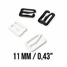 11 mm (7/16 inch) Bra Hook - Metal Nylon Coated PIR750011