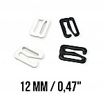 12 mm (0.47 inch) Bra Hook Metal Nylon Coated PIR750012