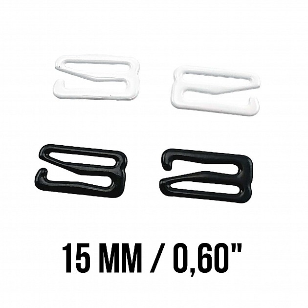 15 mm (0.6 inch) Bra Hook - Metal Nylon Coated PIR750015