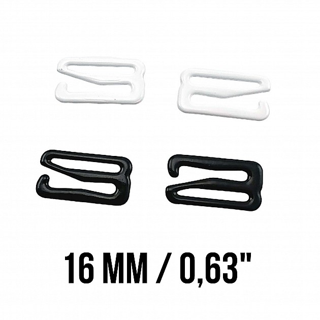 16 mm (5/8 inch) Bra Hook Metal Nylon Coated PIR750016