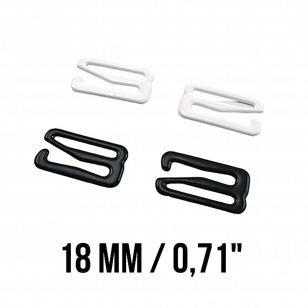 18 mm (3/4 inch) Bra Hook Metal Nylon Coated PIR750018