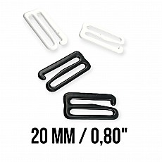 20 mm (3/4 inch) Bra Hook Metal Nylon Coated PIR750020