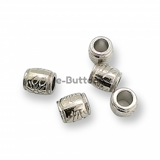 Cord End Inlet 5 mm Pattern Metal Cylinder Shape length 9 mm PBB004