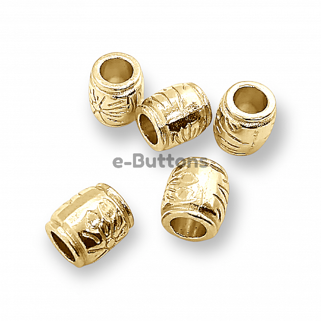 Cord End Inlet 5 mm Pattern Metal Cylinder Shape length 9 mm PBB004