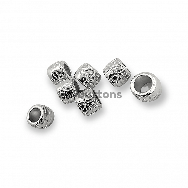 Giriş 5,8 mm Bağucu  Desenli Metal Boncuk Şekil boy 7 mm PBB008