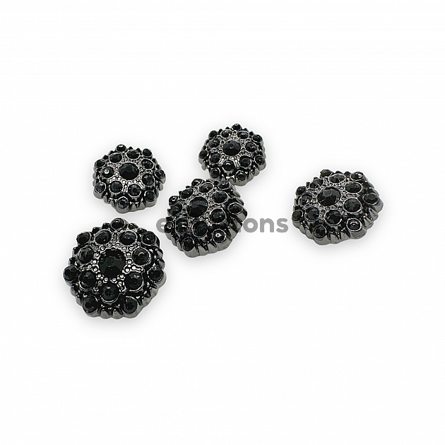 Rhinestone Button 20 mm 32 L Black and White Rhinestone Button Jacket and Cardigan Button PBT0025