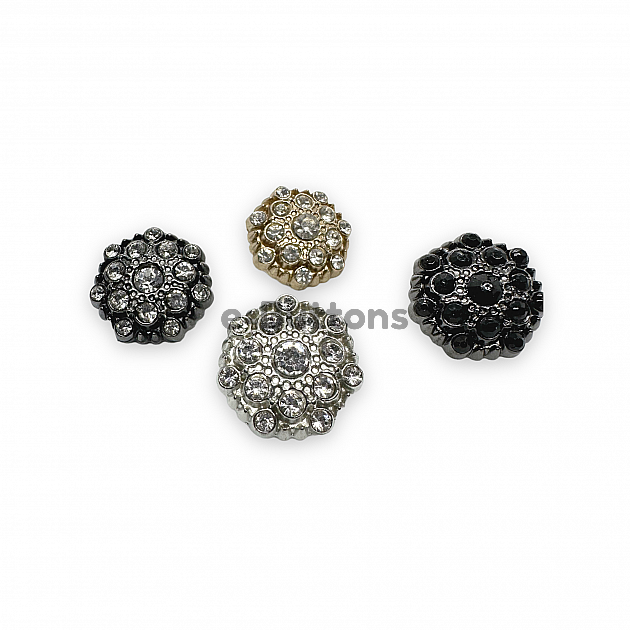 Rhinestone Button 20 mm 32 L Black and White Rhinestone Button Jacket and Cardigan Button PBT0025