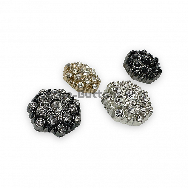 Rhinestone Button 20 mm 32 L Black and White Rhinestone Button Jacket and Cardigan Button PBT0025